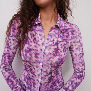 GROVER RAD Purple Haze Button Up Blouse BNWOT Size Small